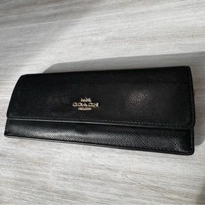 Coach leather snap and zip wallet